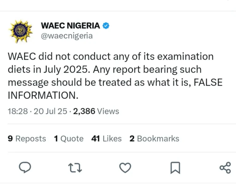 WAEC Denies Conducting 2025 Exam Diets in July