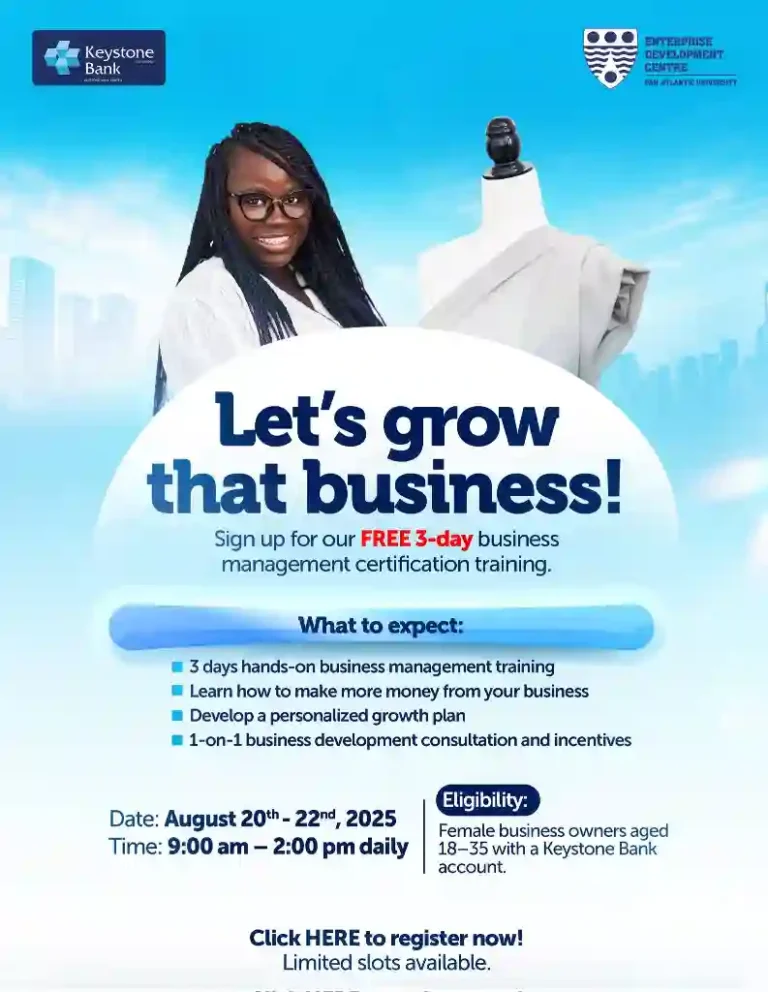 Apply: Keystone Bank Free Business Management Certification Training