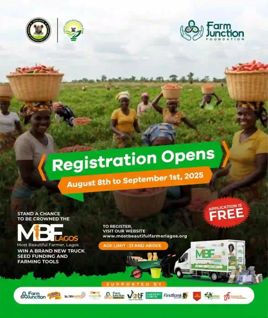 Apply: Farm Junction Most Beautiful Farmer (MBF) Lagos (Win a Truck)
