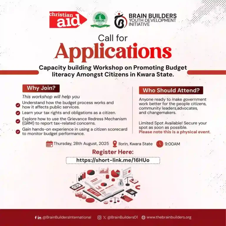 Apply: Brain Builders Budget Literacy Workshop