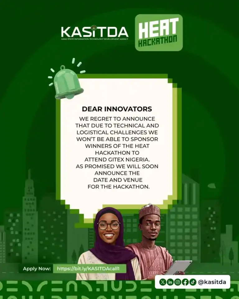 KASITDA HEAT Hackathon winners won’t be sponsored to GITEX Nigeria