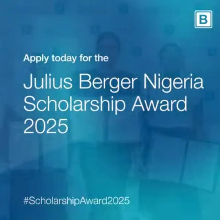 Apply: Julius Berger Nigeria Scholarship Award 2025 (Merit-Based)