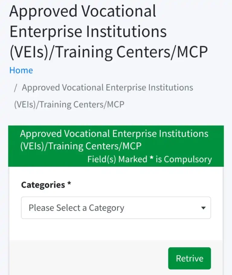 TVET Approved Training Center List 2025 (All States)