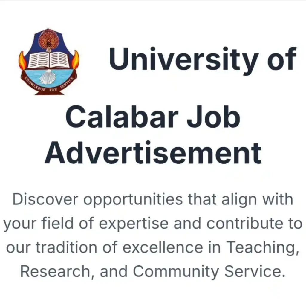 Apply: University of Calabar Recruitment 2025 (Academic Staff)