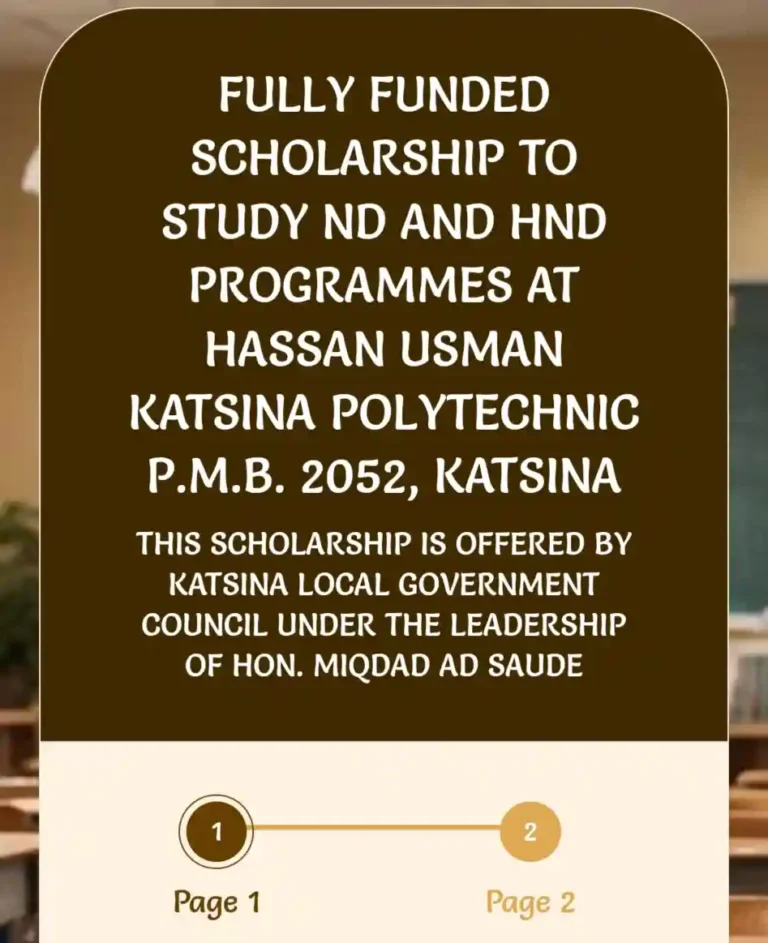 Apply: Katsina Local Govt ND/HND Scholarship, Hassan Usman Poly (Fully Funded)