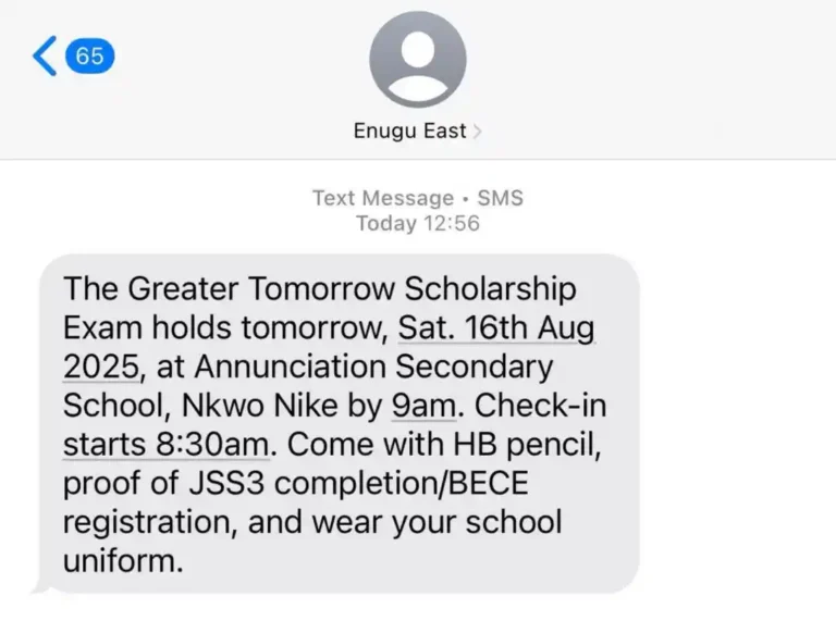 Enugu East LGA Schedules Greater Tomorrow Scholarship Exam Date