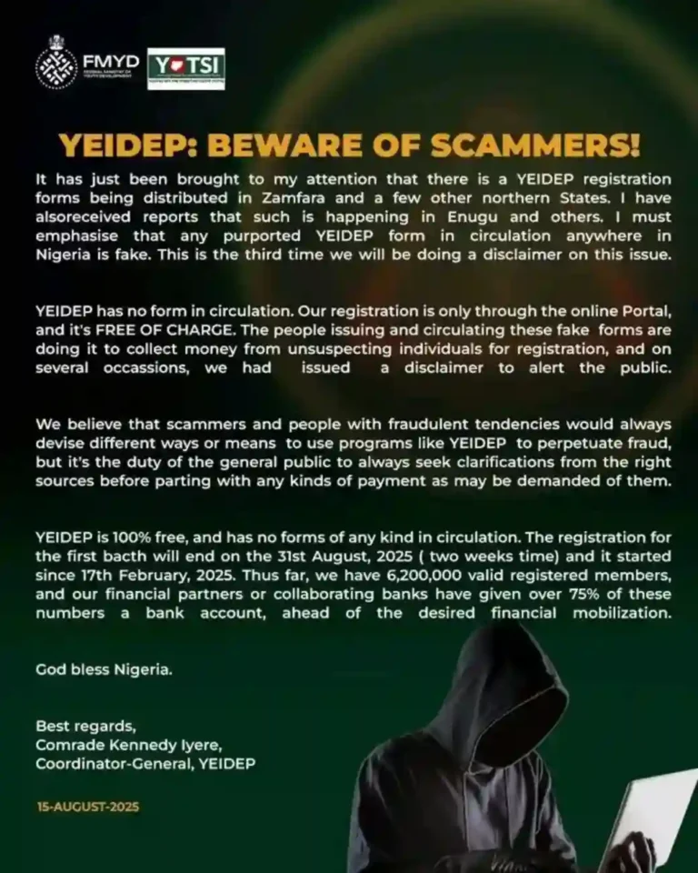 Circular Claiming YEIDEP Deadline, 6.2m Members Surfaces Online
