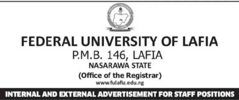 Apply: Federal University of Lafia FULAFIA Nasarawa Recruitment