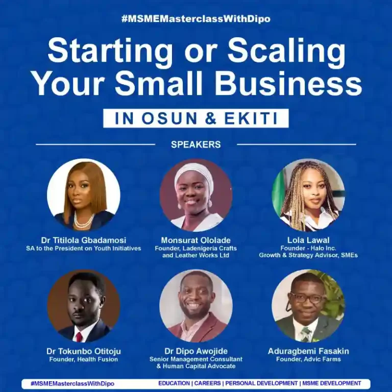 Apply: Osun and Ekiti MSME masterclass with Dipo (N200,000 grant)