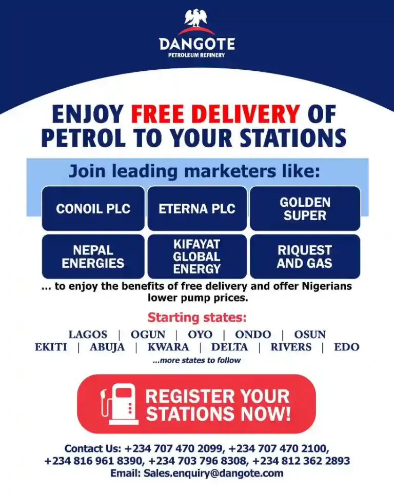 Dangote Refinery begins free petrol delivery to stations