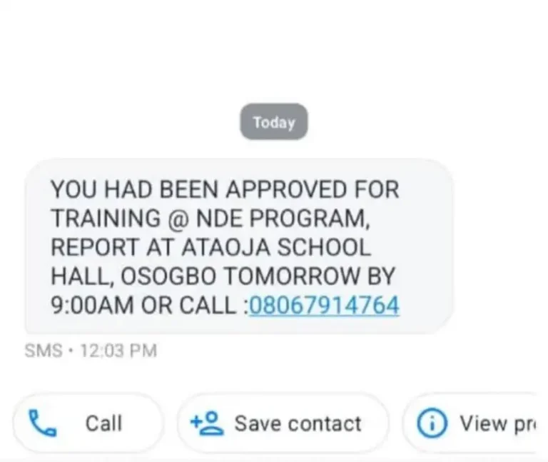 NDE phase 2 successful applicants receive SMS for training/flag-off