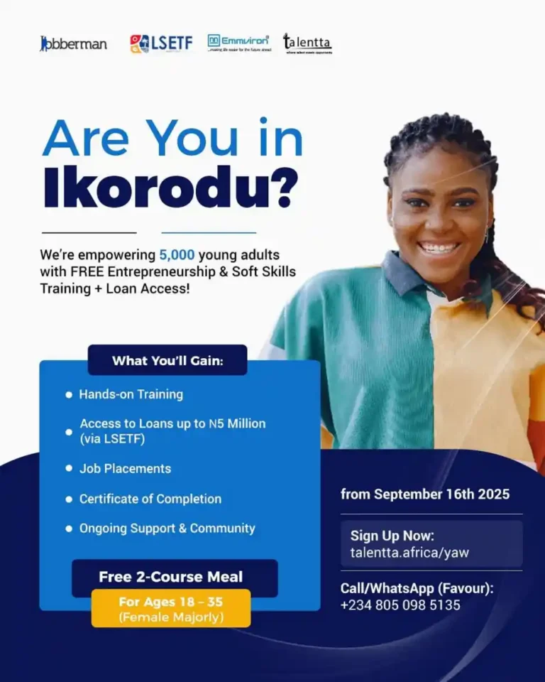 Apply: LSETF 30,000 Youth Training Programme (5m loan)