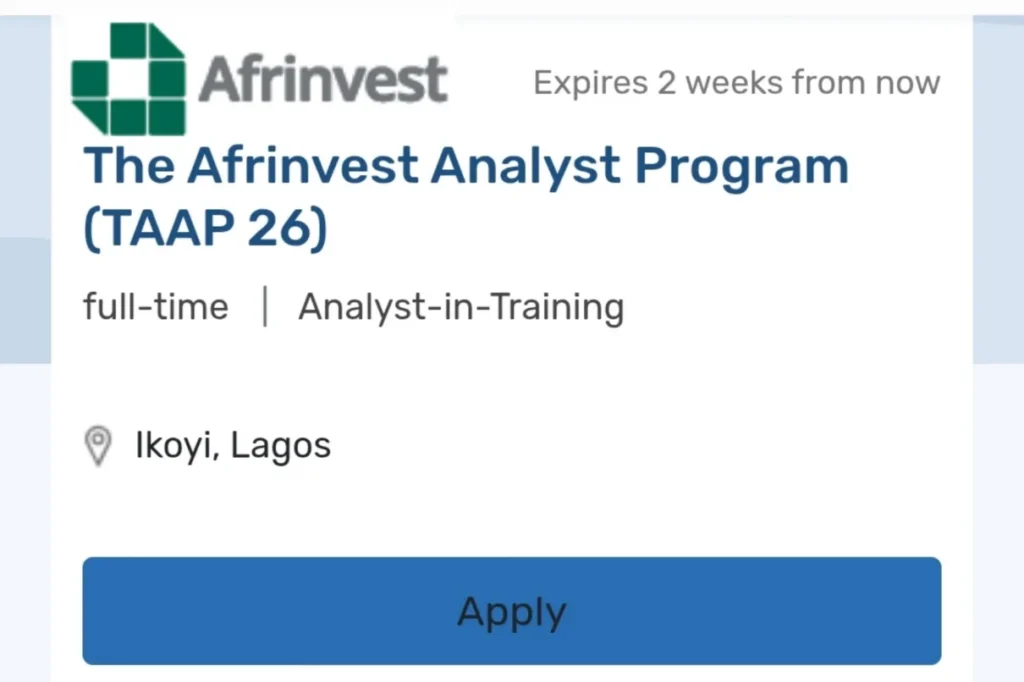 Afrinvest Analyst Programme (TAAP) trends on social media
