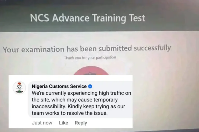 Nigeria Customs confirms pre-test CBT portal delays