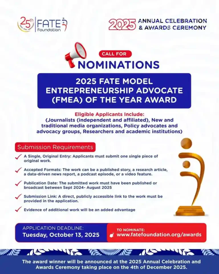 Fate Foundation opens nominations for 2025 FMEA award