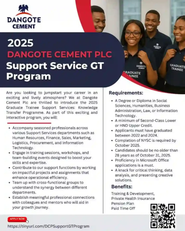 Dangote Cement opens 2025 graduate trainee support services program