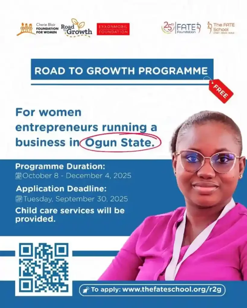 Road to Growth programme for women entrepreneurs in Ogun State now open