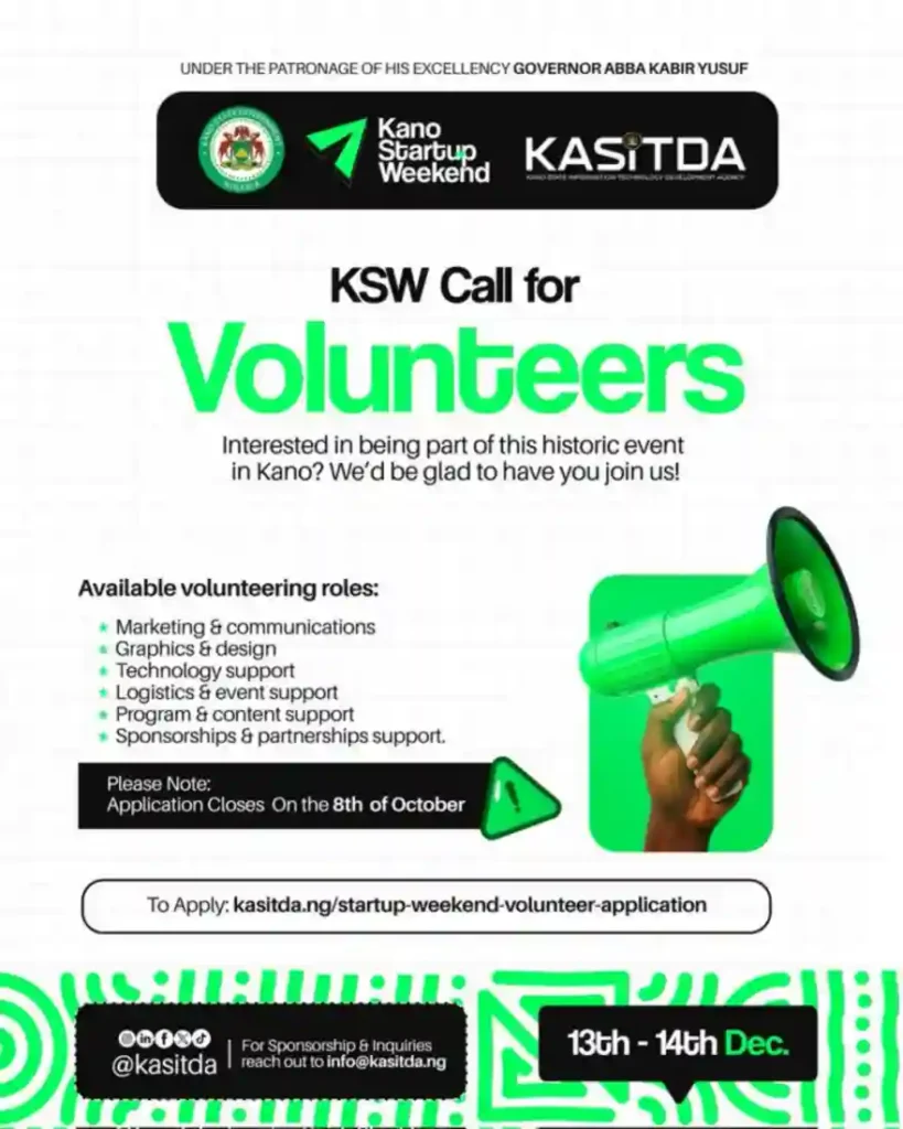 Kano KASITDA opens applications for 2025 startUp weekend volunteer