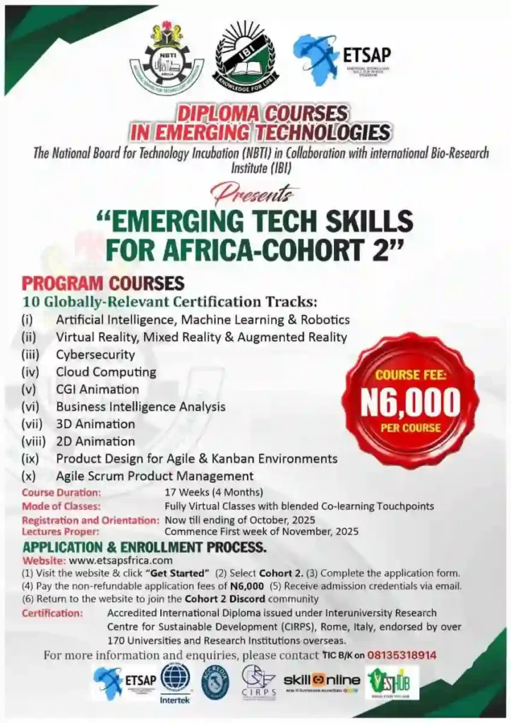 NBTI, IBI launch emerging tech skills for Africa cohort 2