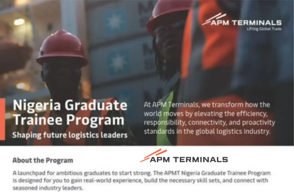 APM Terminals Nigeria opens graduate trainee program 2025 application