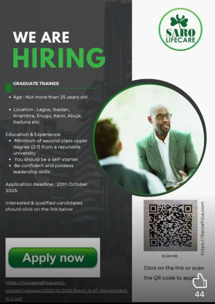 Saro LifeCare opens 2025 graduate trainee recruitment