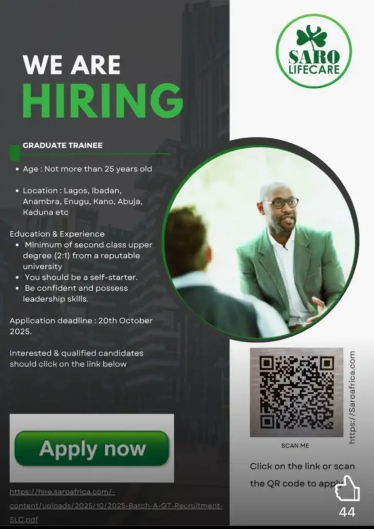 Saro LifeCare opens 2025 graduate trainee recruitment