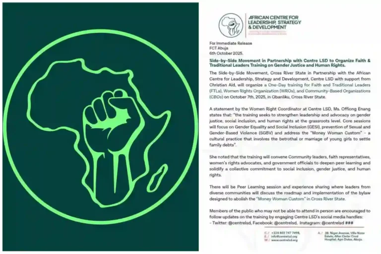 Centre LSD, partners Train Faith and Traditional Leaders on gender justice