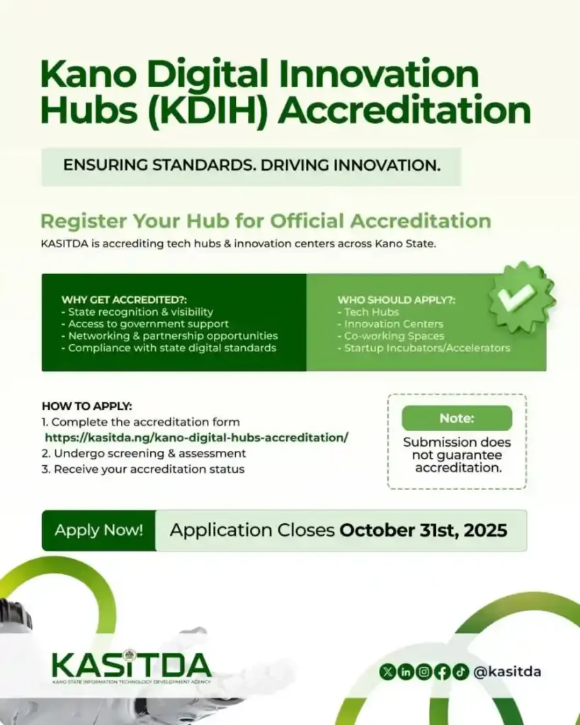 KASITDA opens Kano digital innovation hub accreditation 2025