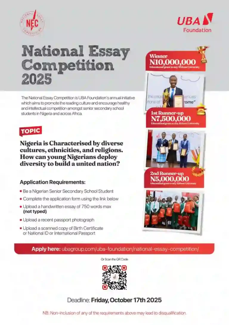 UBA launches 2025 national essay competition with N22m grant