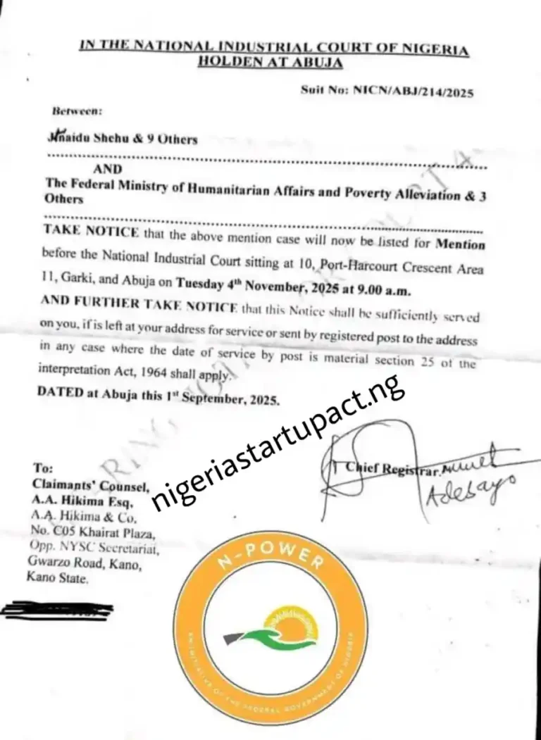 Court sets date for N-Power beneficiaries case against FG