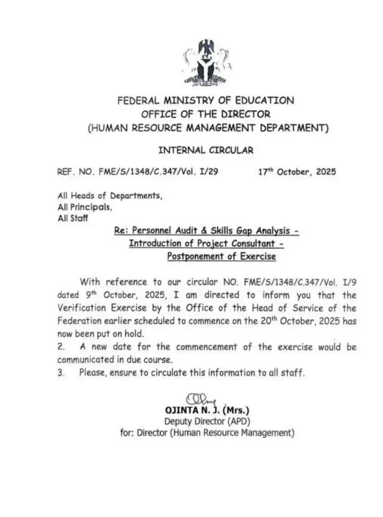 Viral circular claims federal ministry of education verification suspended