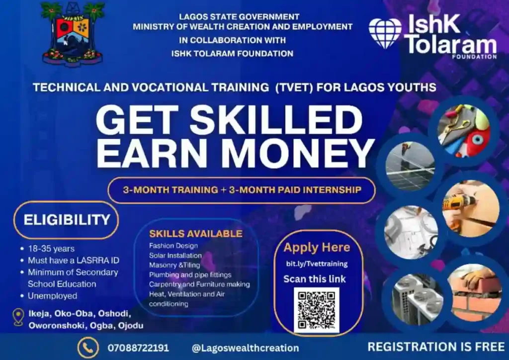 Lagos State launches free TVET programme for youths