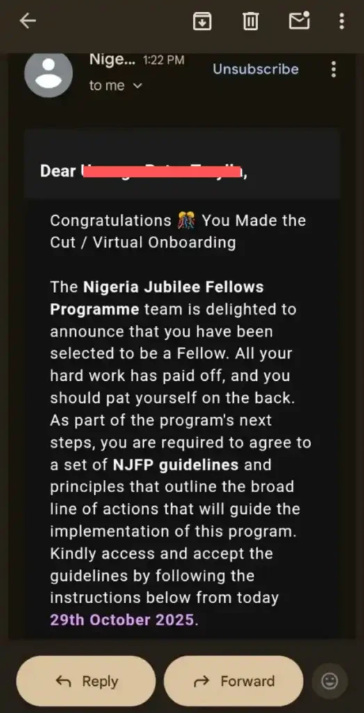 NJFP sends onboarding email to 2024 fellows applicants