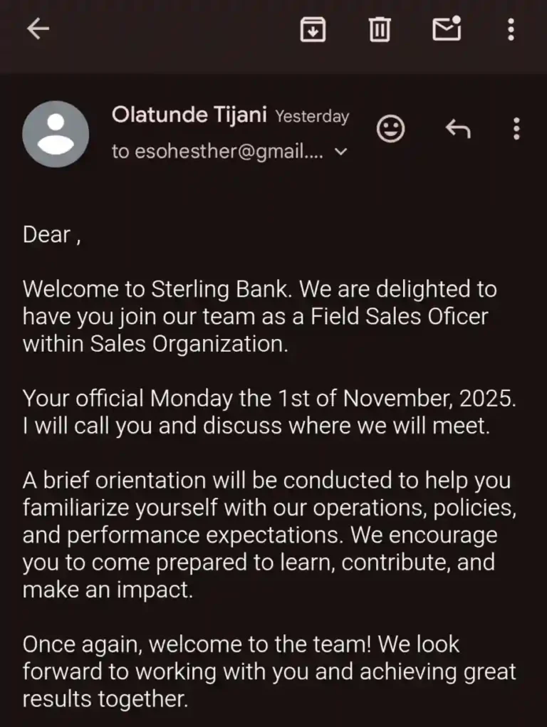 NJFP fellows onboarded to Sterling Bank as field sales officers