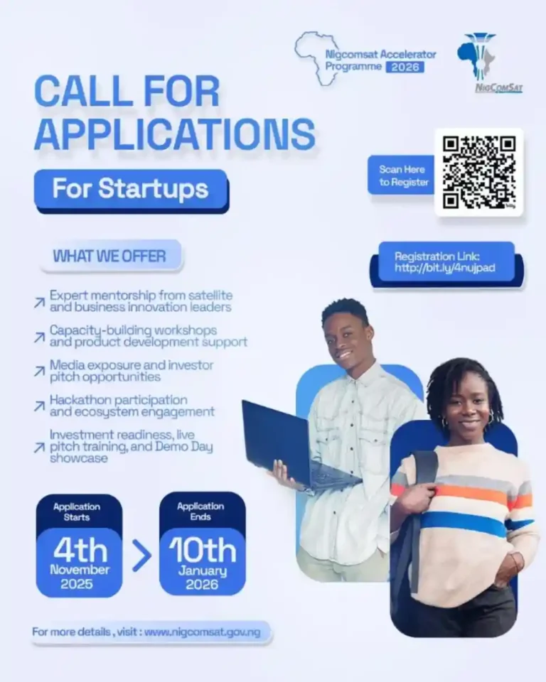 NIGCOMSAT 2026 accelerator programme cohort 3 application for startups