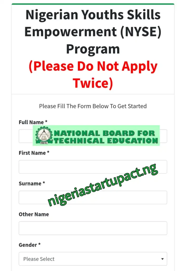 NBTE application for NYSE II apprenticeship in Denmark and Poland