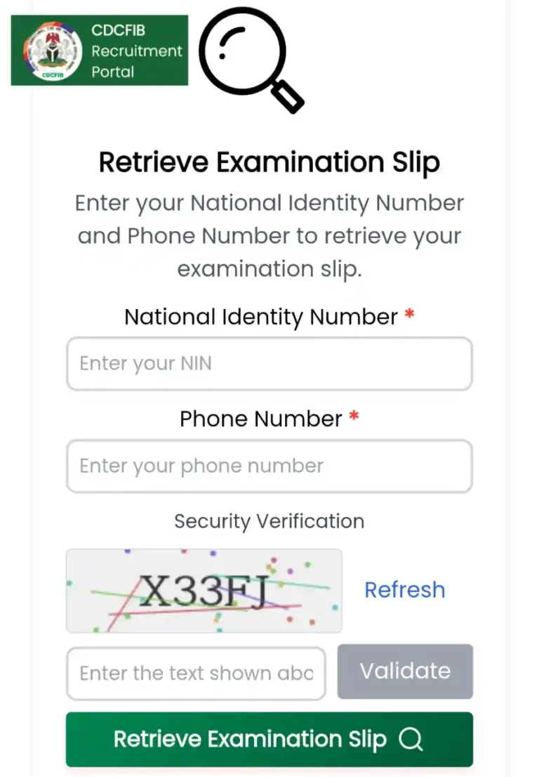 CDCFIB reopens shortlist portal for exam slip printing