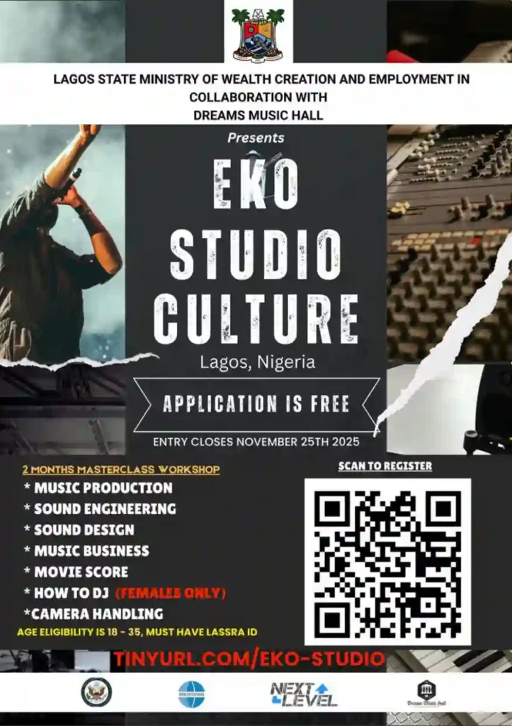 Lagos Govt launches free EKO Studio Culture training for youths