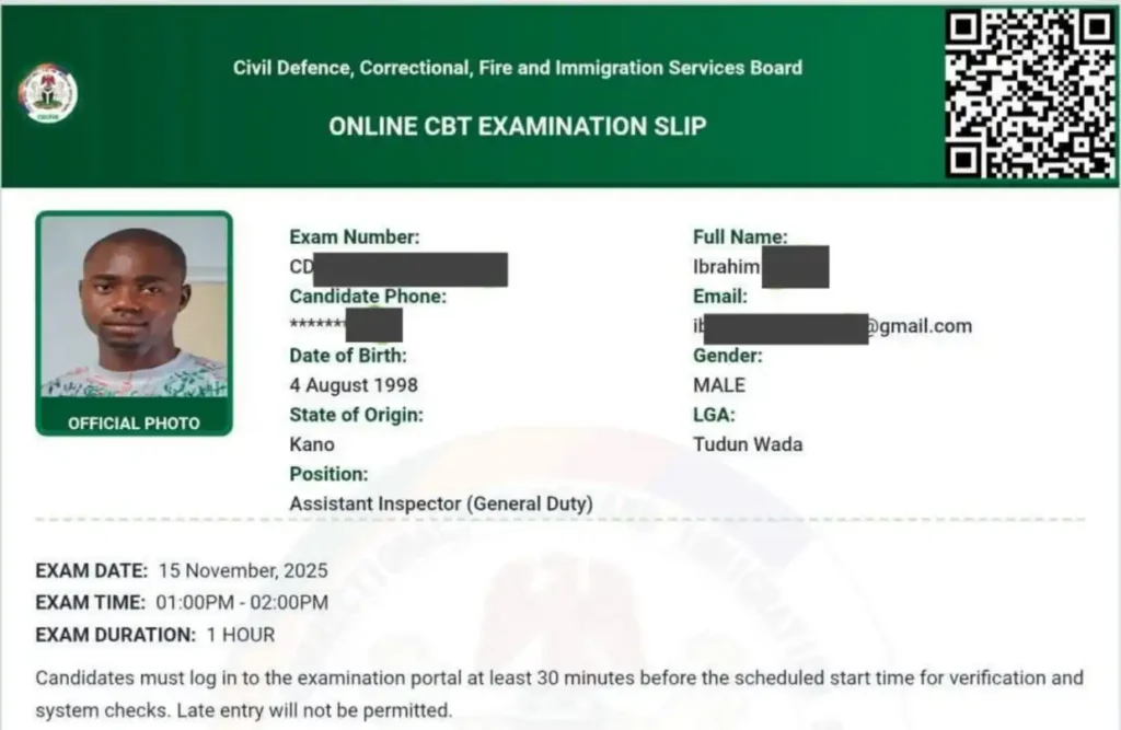 CDCFIB CBT guidelines and rules as exam begins November 12