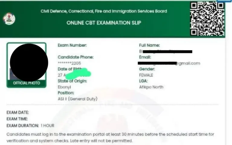 CDCFIB candidates not seeing exam number, CBT schedule on slip printout