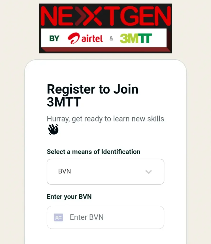 FG 3MTT NextGen Fellowship application for free skills