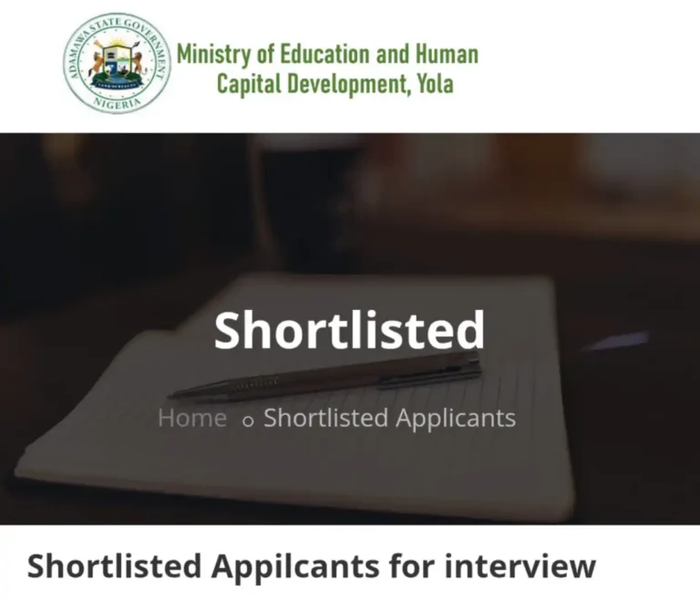Check Adamawa PPSMB shortlisted candidates status for interview