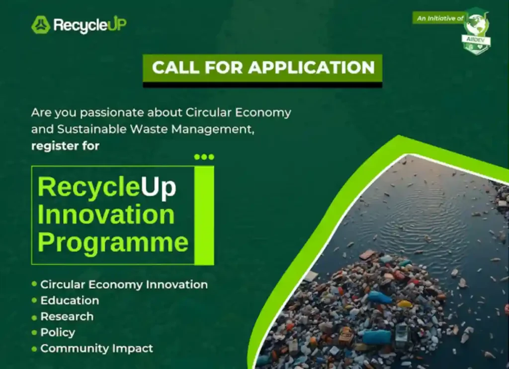 Apply for AIIDEV RecycleUp Innovation Programme 2026 Cohort