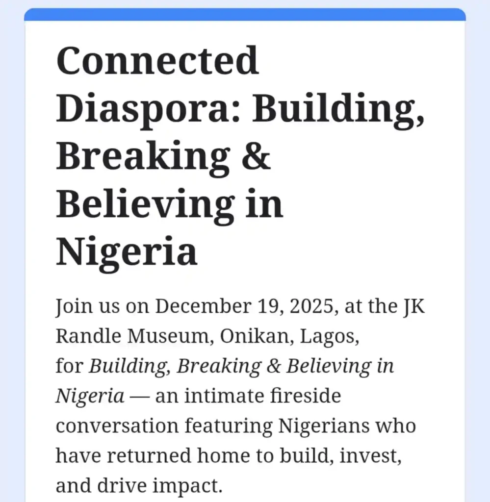 NiDCOM Registration for December 19 ConnectED Diaspora Event