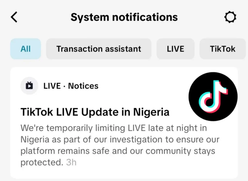 TikTok Temporarily Bans Nigerians From Going Live at Night