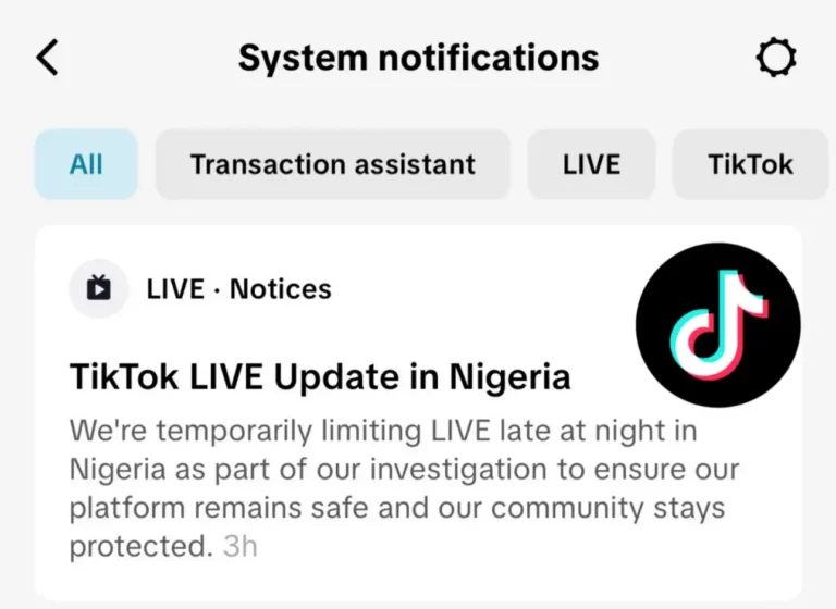 TikTok Temporarily Bans Nigerians From Going Live at Night