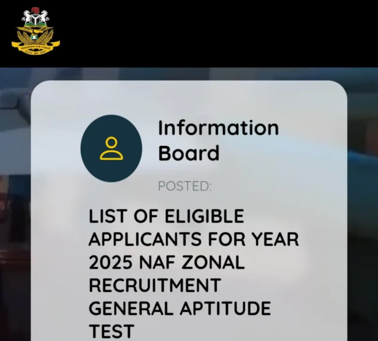 Check Nigerian Air Force Shortlisted Candidates List for BMTC 46/2025