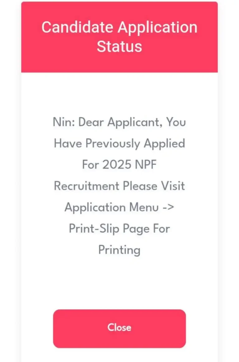 NPF 2025 Candidate Application Status Says ‘Previously Applied’
