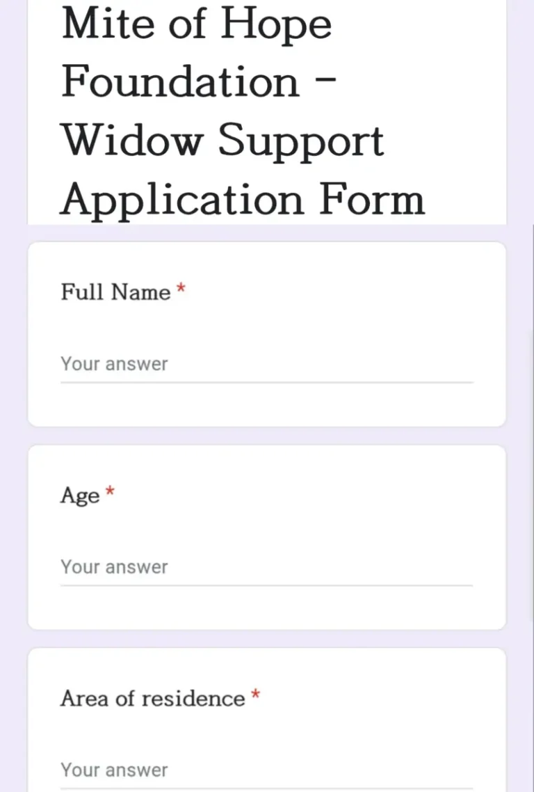 Apply: Mite of Hope Foundation ₦100,000 Relief Support for Widows