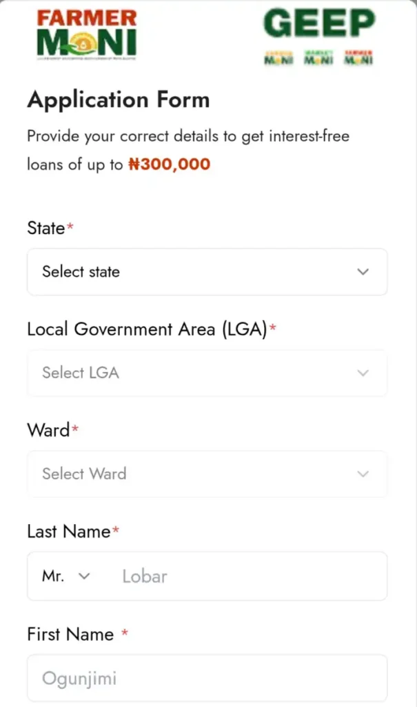 Apply: FG GEEP Loan Programme (up to N300,000)
